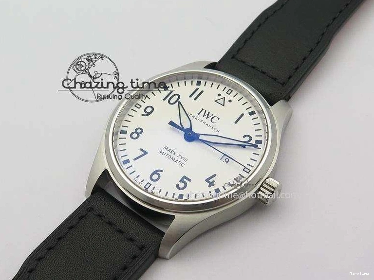 MIROTIME 0517 Mark XVIII IW327002 SS Mk Maker Best Edition White Dial On Black Leather Strap A SunProtective 7298